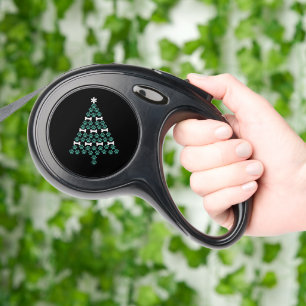 Dog Paw Christmas Tree Cute Xmas Gift Puppy Lover Retractable Pet Leash