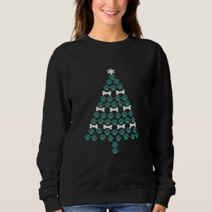 Dog Paw Christmas Tree Cute Xmas Gift Puppy Lover Sweatshirt