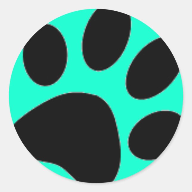 dog paw classic round sticker (Front)