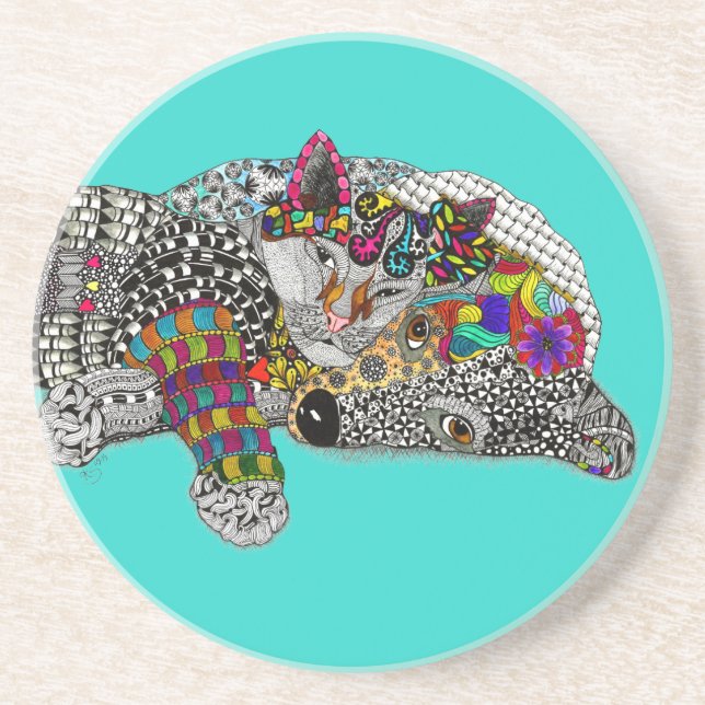 Dog Paw Coaster in Blue (Front)