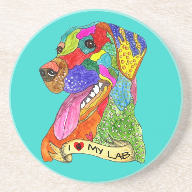 Dog Paw Coaster in Blue (Front)