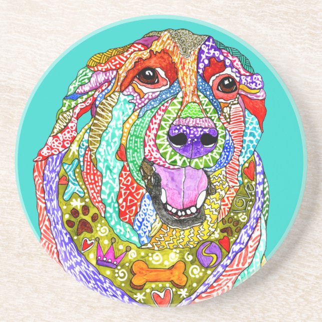 Dog Paw Coaster in Blue (Front)