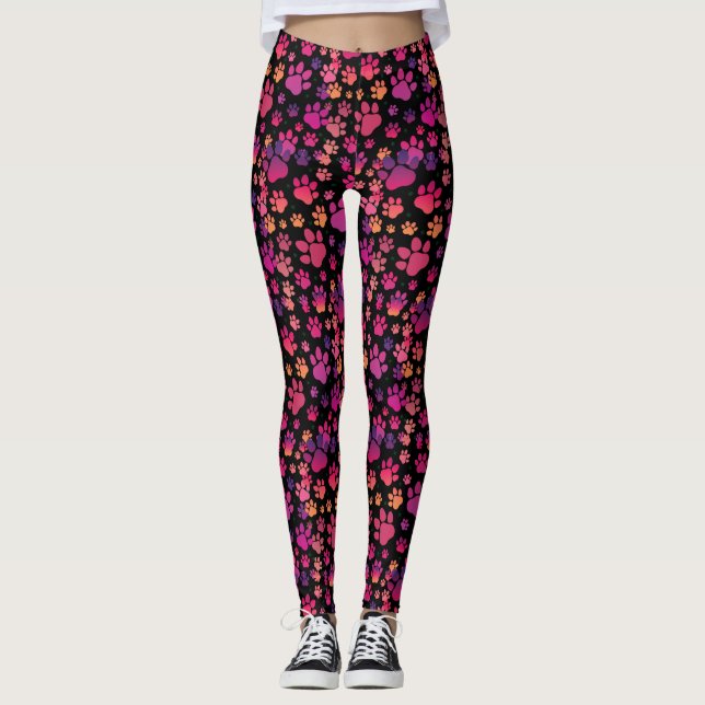 Dog Paw colorful Leggings (Front)