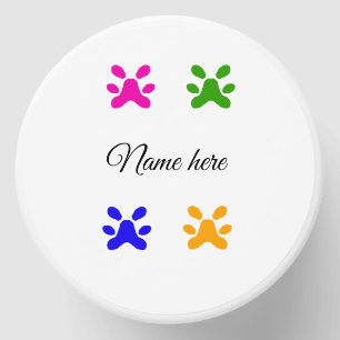 Dog paw colorful pet add name text animal paw mini candle favors