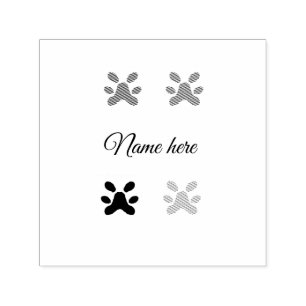 Dog paw colorful pet add name text animal paw self-inking stamp