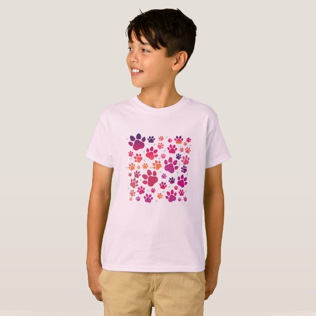 Dog Paw colorful T-Shirt (Front Full)