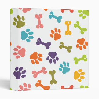 Dog Paw Cool Cute Girly Animal Fashion Pattern 3 Ring Binder