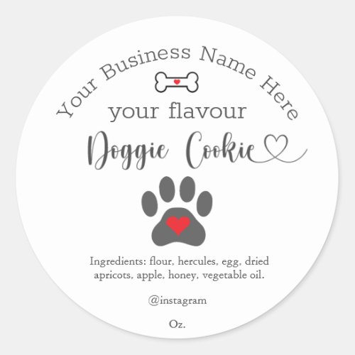 Dog Paw Custom doggie cookie  Classic Round Sticker