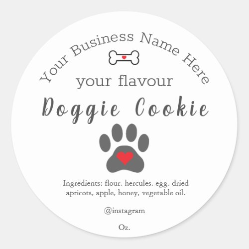 Dog Paw Custom doggie cookie Classic Round Sticker