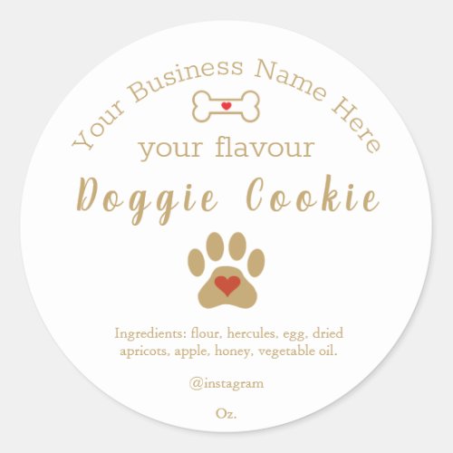Dog Paw Custom doggie cookie Classic Round Sticker