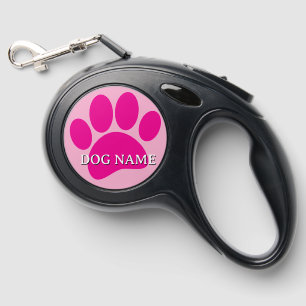 Dog Paw Custom Name Retractable Pet Leash