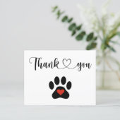Dog Paw Custom Thank you card | Zazzle