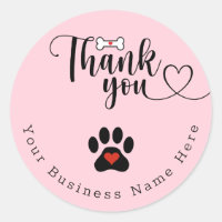 Dog Paw Custom Thank You Stickers