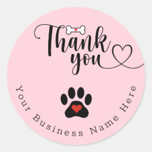 Dog Paw Custom Thank You Stickers
