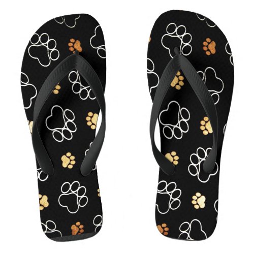 Dog Paw Design Flip Flops