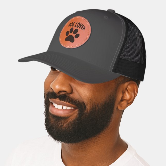 Dog Paw Dog Lover Leather Patch Cap (Male)