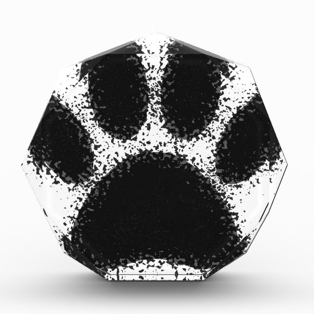 Dog Paw Drawing Acrylic Award (Front)