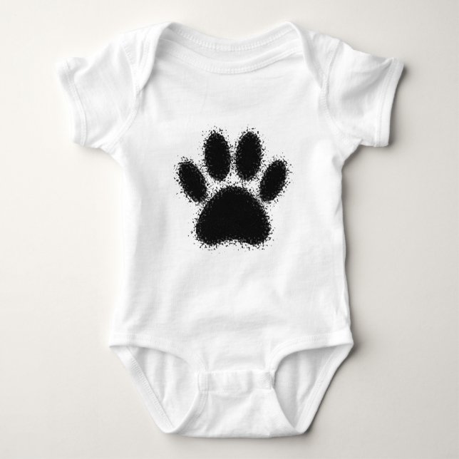 Dog Paw Drawing Baby Bodysuit (Front)