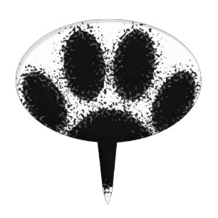 Dog Paw Drawing Cake Topper