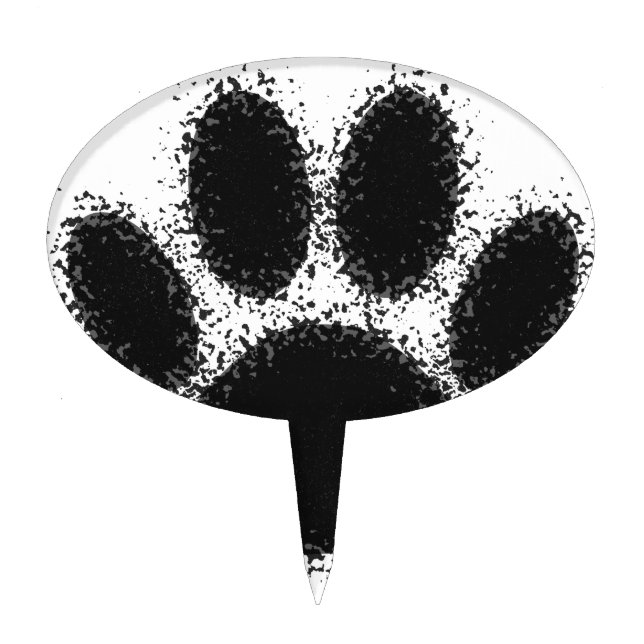 Dog Paw Drawing Cake Topper (Front)