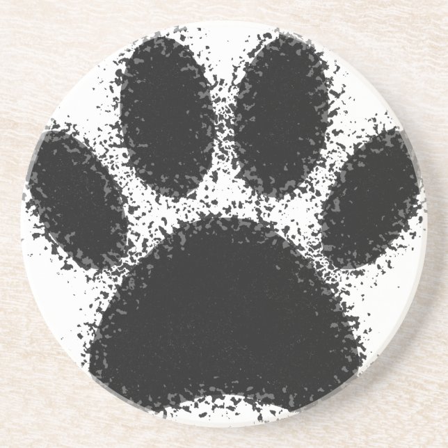 Dog Paw Drawing Coaster (Front)