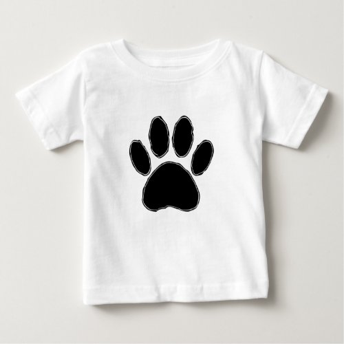 Dog Paw Drawing In Black Baby T_Shirt