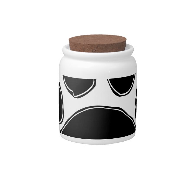 Dog Paw Drawing In Black Candy Jar (Front)