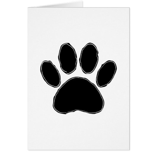 Dog Paw Drawing In Black Cards (Front)