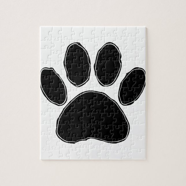 Dog Paw Drawing In Black Jigsaw Puzzle (Vertical)