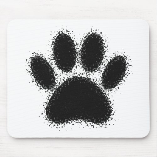 Dog Paw Drawing Mouse Pad