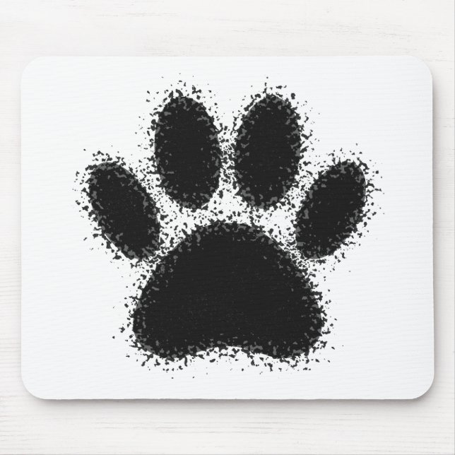 Dog Paw Drawing Mouse Pad (Front)