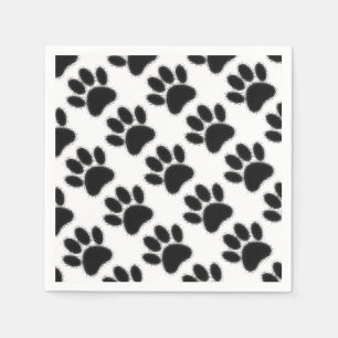Dog Paw Drawing Napkins