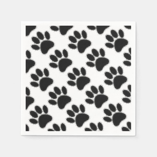 Dog Paw Drawing Napkins (Front)