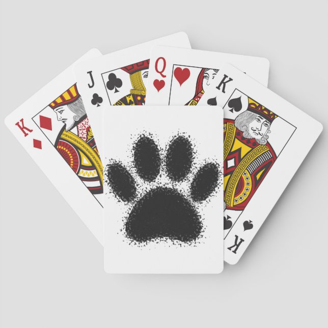 Dog Paw Drawing Poker Cards (Back)
