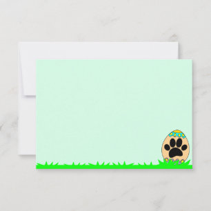 Dog Paw Easter Egg Print Blank Note Card