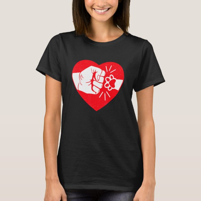 Dog  Paw Fist Bump  Dog Mom Dad Mama T-Shirt (Front)