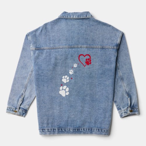 Dog Paw For Dog Owners Dog Paw For Women Men And K Denim Jacket