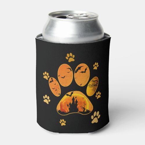 Dog Paw Halloween Dog Lover Can Cooler