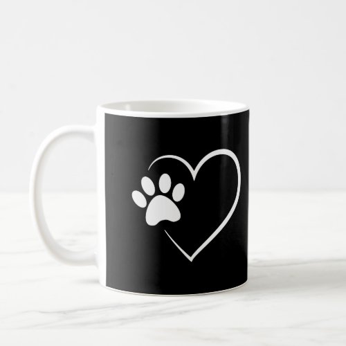 Dog Paw Heart Dog Lover Gift For Dog Moms Coffee Mug