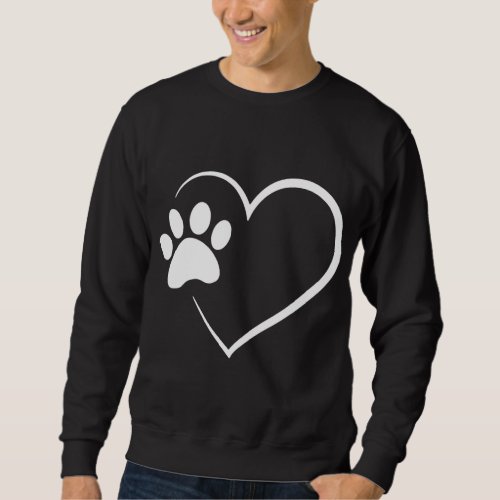 Dog Paw Heart _ Dog Lover Gift for Dog Moms Sweatshirt
