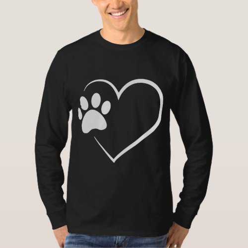 Dog Paw Heart _ Dog Lover Gift for Dog Moms T_Shirt