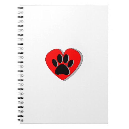 Dog Paw Heart Drawing Notebook