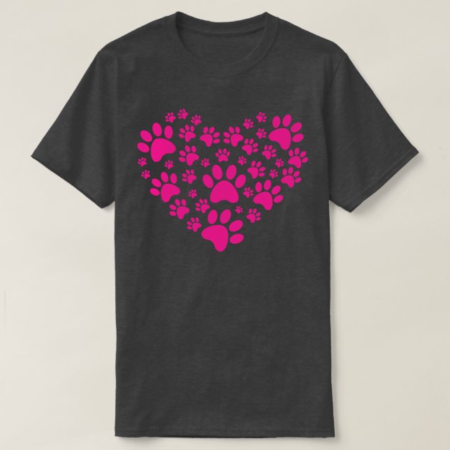 Dog Paw Heart T-Shirt (Design Front)