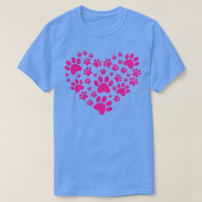 Dog Paw Heart T-Shirt (Design Front)