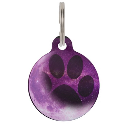 Dog Paw ID Tag _ Purple Moon