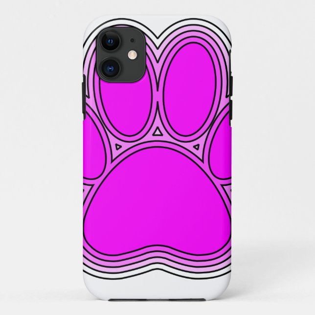 Dog Paw In Pink With Outlines Case-Mate iPhone Case (Back)