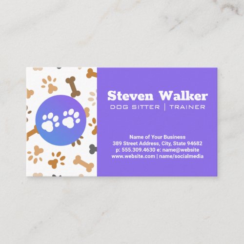 Dog Paw Logo  Bones and Paw Prints Business Card