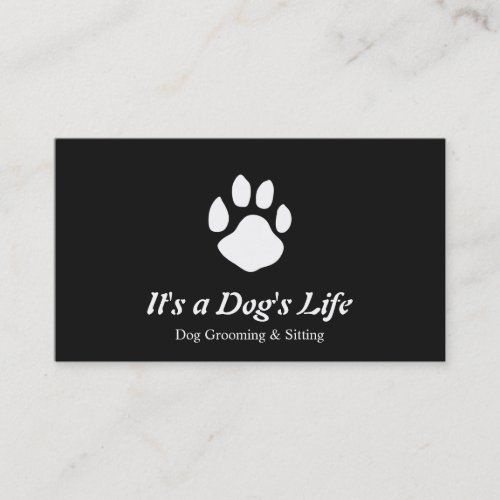 Dog Paw Logo Pet Sitting and Grooming Business Card