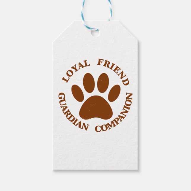 Dog Paw Loyal Friend Gift Tags (Front)