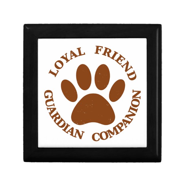 Dog Paw Loyal Friend Keepsake Box (Front)